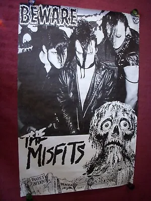 THE MISFITS - BEWARE - RARE HUGE SUBWAY VINTAGE 1980's PUNK POSTER UK Printing • $320