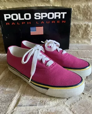 $19.99 • Buy 6.5 RALPH LAUREN POLO SPORT Fuschia SNEAKERS CANVAS YARMOUTH Pink Shoes
