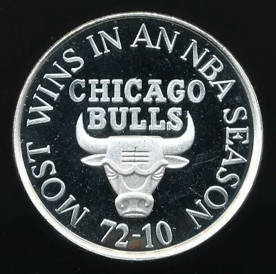1996 Chicago Bulls Most Wins In An NBA Season 1 Oz. .999 Silver # 12758/15000 • $49.50