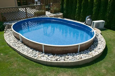 Aqua World Above Ground 18ft X 12ft Satinwood Oval Swimming Pool  With Covers • £1395