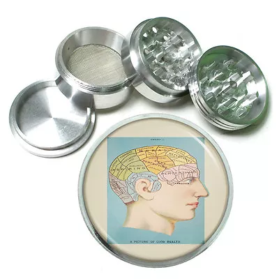 Vintage Poster D5 Aluminum Grinder 63mm 4 Piece Phrenology Good Health • $16.95