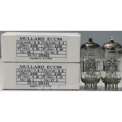ECC88 6DJ8 Mullard NOS Made In Gt.Britain Amplitrex Tested 1MP #255062  255142 • $238