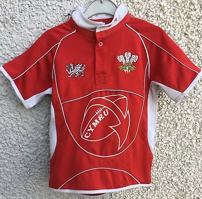 RUGBY WALES SHIRT By MANAV BABY BOYS AGE 2 CHEST 26  RED WHITE CYMRU • £5