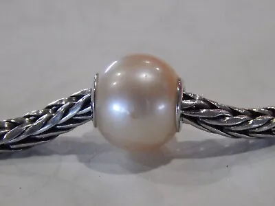 AUTHENTIC TROLLBEADS Rosa Pearl Bead TAGBE-00087 Pink Peachy (ONE BEAD) NEW! • $33