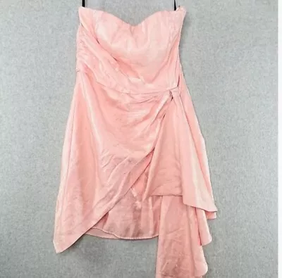 Majorelle Lachlan Mini Dress Pink Metallic Barbie Asymmetry Wrap Womans Size M • $75