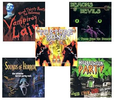 $16.74 • Buy 5 HALLOWEEN CD LOT Demons,devils,sounds Of Horror,party Music,sound Effects NEW!