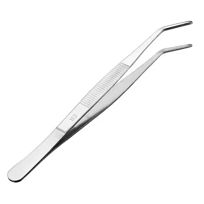 8-Inch Stainless Steel Tweezers With Curved Serrated Tip • $6.76