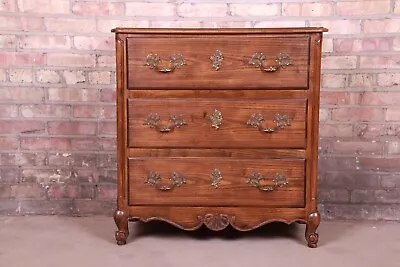 Baker Furniture French Provincial Louis XV Oak And Burl Wood Chest Of Drawers • $1995