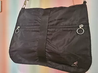  Kangol Satchel Cross Body Shoulder Messenger Bag Black 40cm X 30cm  • £9.99