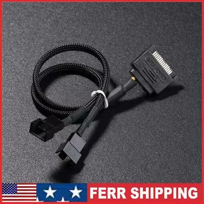 Sleeved SATA 15Pin To 2 Way 3Pin 4Pin Fan Power Adapter Extension Cable • $6.09