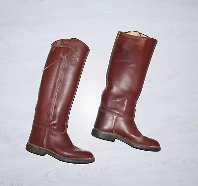 SERGIO GRASSO Womens Vintage Italian Leather Riding Boots Shoes Size 38 • $249.99