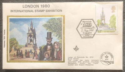 £4.99 • Buy FDC Special Stamp Cover Masons Masonic GB 1980 Lodge Of Concorde 8721
