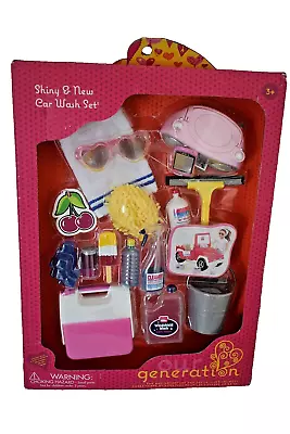 Our Generation OG Shiny & Car Wash Set 18in Dolls Cooler Glasses Radio Car Fresh • $54.99