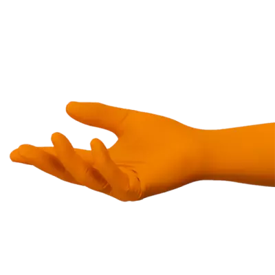 Orange Nitrile Disposable Gloves Strong Heavy Duty Powder Free Car Mechanic 8m • £8.35