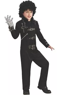 Licensed Bad Black Buckle Deluxe Michael Jackson Child Jacket Halloween Costume • $49.21