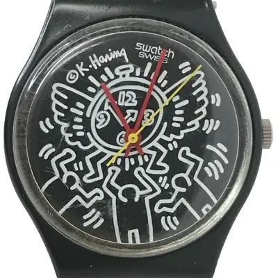 Keith Haring Swatch Watch Unisex Black Watch Working Excellent • $487