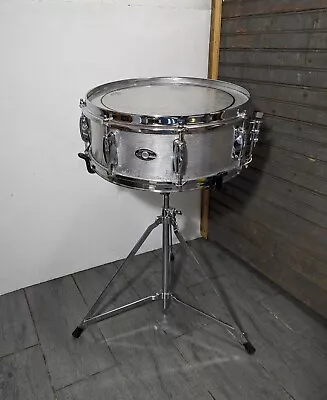 Vintage 1970s Slingerland 5x14 In Snare Drum - Ribbed Aluminum - With Stand • $315