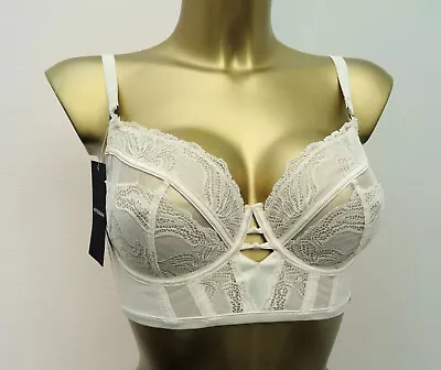 M & S Autograph Bustier Bra Graphic Floral Lace Cream Marks Spencer • £8.99