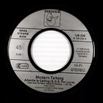 Modern Talking - Atlantis Is Calling (S. O. S. For Love) [7  45 Rpm Import] • $8.39