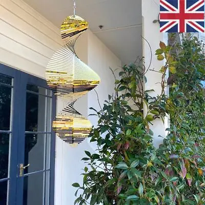 3D Wind Chimes Metal Helix Spinners Outdoor Garden Yard Hanging Decor Ornaments • £7.89