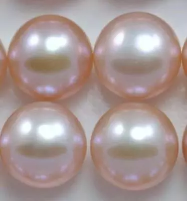 Natural Dusty Pink Button Half-drilled Freshwater Pearls For Making Earrings AAA • £4.32