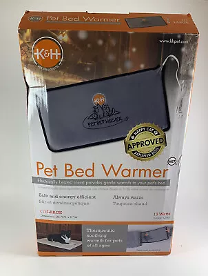 K&H Pet Bed Warmer Heating Pad Gray Large 11 X 23.75 Inch 13 Watts -Open Box • $34.95