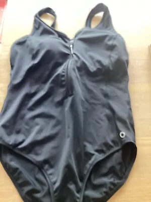 Good Move Black Zip Up Swimming Costume Size 14 New • £5.50