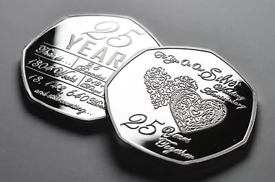 ON OUR 25th SILVER WEDDING ANNIVERSARY Commemorative. Gift/Present Husband/Wife • £7.99