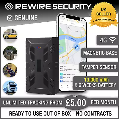 Magnetic GPS Tracker Long Battery Life Car Van Trailer Vehicle Spy Hidden APP UK • £60