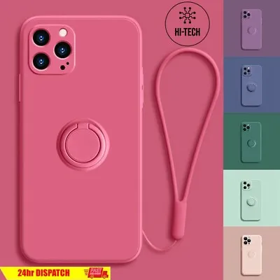$7.15 • Buy For IPhone 13 12 11 Pro Max SE Shockproof Silicone Ring Case Stand Lanyard Cover