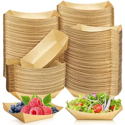 Oomcu 200 Pack 1/4 Lb Disposable Food Tray Kraft Brown Nacho Trays Paper Foo... • $30.70