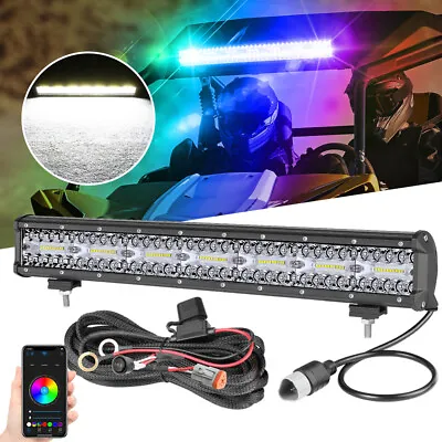 20  LED LIGHT BAR Spot RGB Halo Color Changing Chasing Strobe Bluetooth Control • $99.99