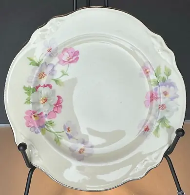 Homer Laughlin China Plates Vintage Fluffy Rose 6 3/8 In Small Platinum Trim • $7.99