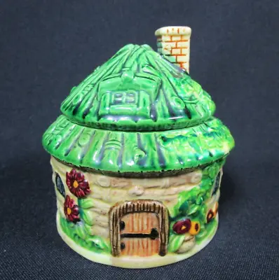Lovely Vintage Marutomo Ware Japan Preserve Pot Cottage With A Green Roof Design • £13.97