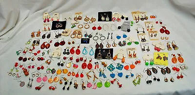 Pierced Earrings Lot Of 114 Pairs Of Asst'd StylesMaterialsColors Sizes S9240 • $119.99