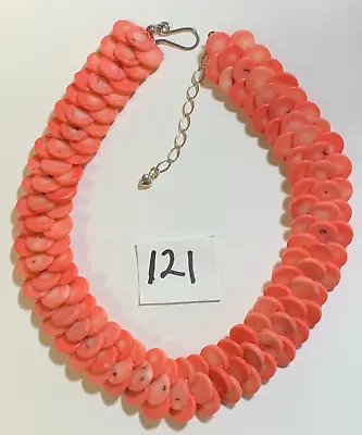 Jay King DTR Gemstone HSN Coral Color Disk Necklace Unique Nice Color! • $74.95