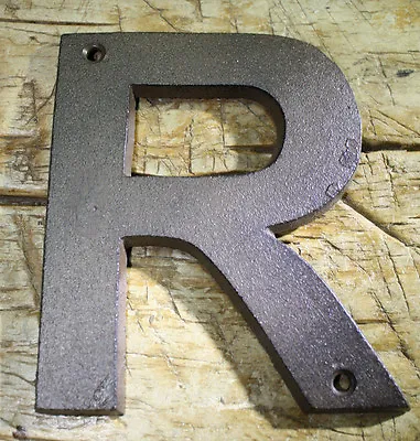 Cast Iron Industrial LETTER R Sign Rustic Brown 5  Tall Alphabet  • $7.99