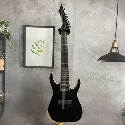 8-Strings Black Electric Guitar Solid Body H Pickups Black Fretboard 24 Frets • $269