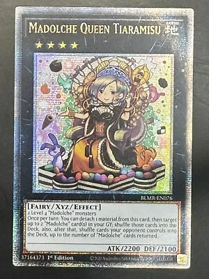 Yugioh Madolche Queen Tiaramisu Quarter Century Rare 1st Near Mint Blmr-en076 • £44.99