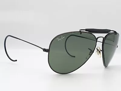 Bausch Lomb Ray Ban Sunglasses Vintage Aviator Outdoorsman 58mm Black Chrome • £155