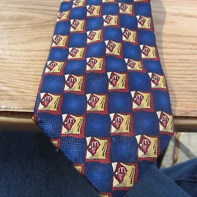 McDonald’s Monogrammed Manager’s Necktie Crest Uniform Company  Gold Blue 4x56” • $25.45