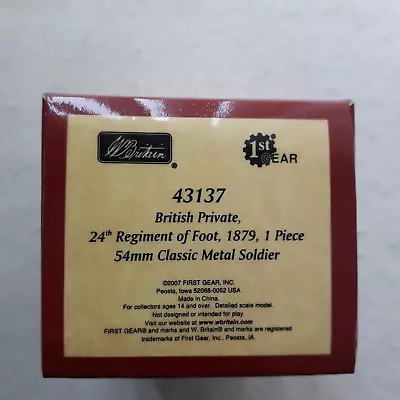 W Britain 43137 54mm Metal Soldier - British Private 24th Regiment Of Foot 1879 • £21.50