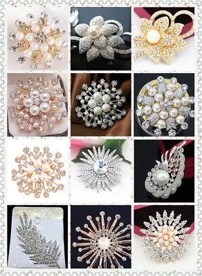 £2.89 • Buy  Fashion Brooch Rhinestone Crystal Diamante Wedding Broach Pin With Gift Bag UK