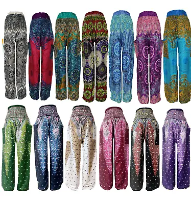 Deal 10 Pc Hippie Harem Pants Indian Casual Regular Gypsy Yoga Baggy Dance Pants • $119.21