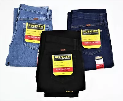 New Rustler By Wrangler Men's Regular Fit Straight-Leg Jeans All Sizes   • $23.99