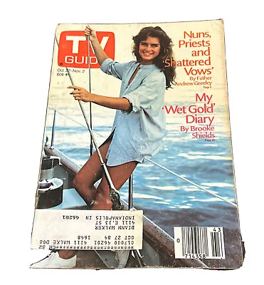 1984 TV Guide October 27- Nov 2 Brooke Shields In Wet Gold • $5.95