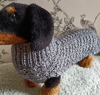 Dachshund Dog Aran Tweed Knitted Coat  - Handmade - New - 15  Length • £15