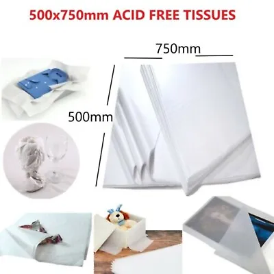 50x75cm Large White Acid Free Tissue Paper For Wrapping Parcel Packing Moving • £2.95