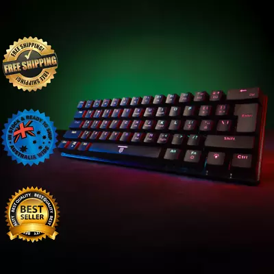 Mini Mechanical Gaming Keyboard Black RGB Lighting • $54.55