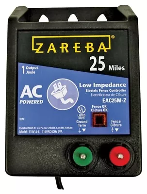 New  Zareba EAC25M-Z 25 Mile AC Powered Low Impedance FENCE Charger  6976450 • $139.95